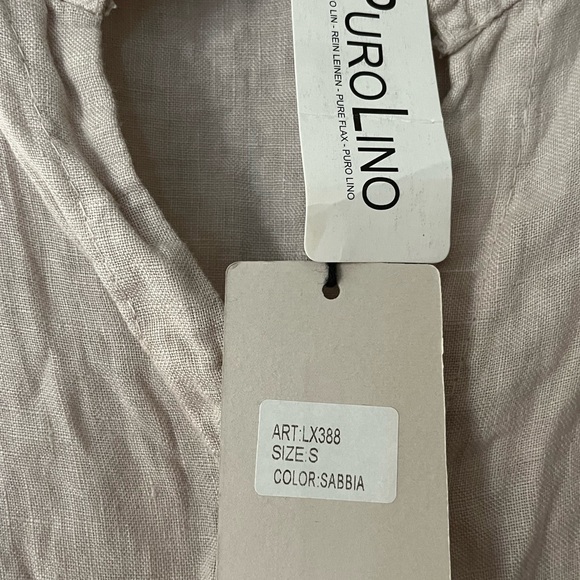 Lungo Larno Linen Made In Italy Women's Cream Button-Up Top S NWT - Picture 4 of 12